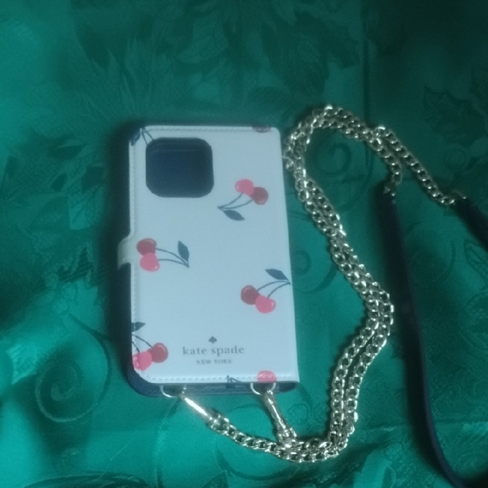 Kate Spade White Cherry Phone Case with Chain